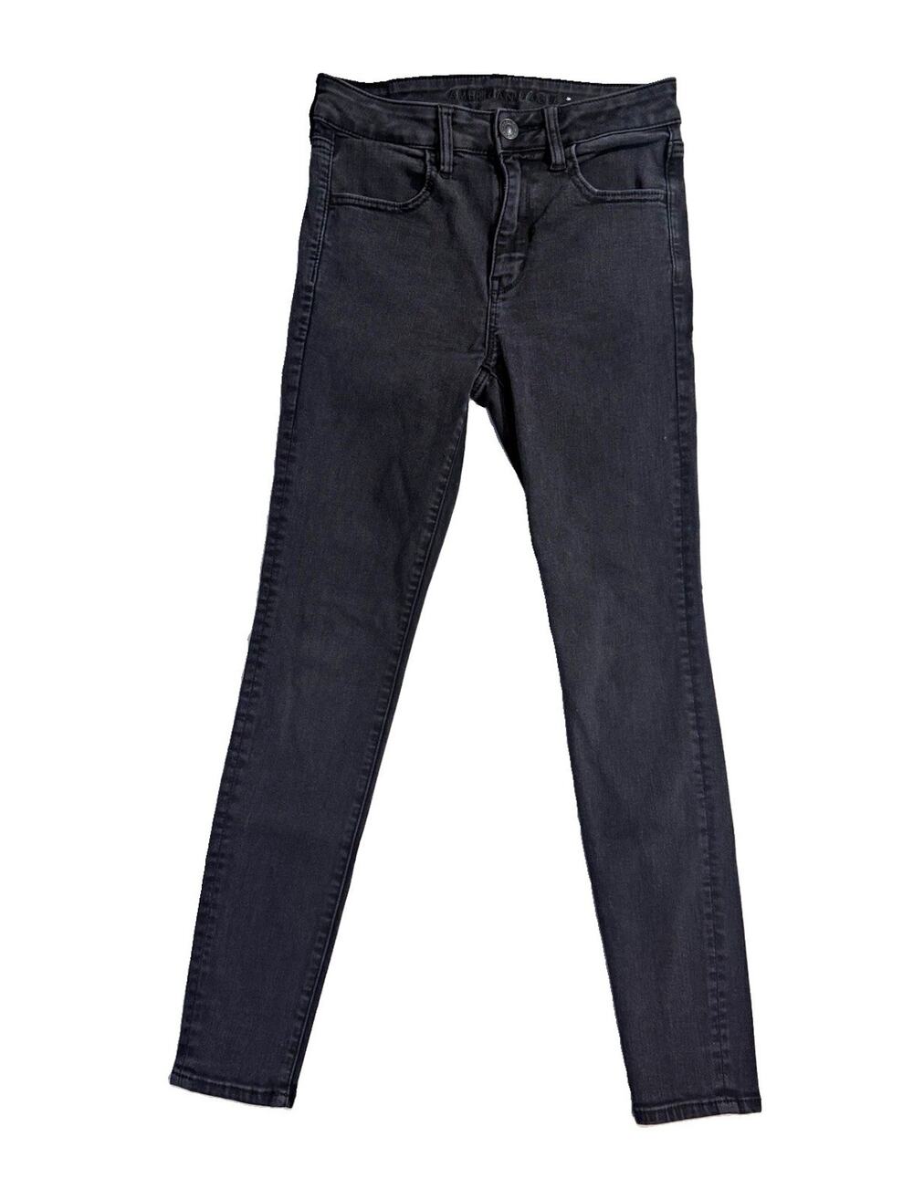 American Eagle High Rise Jegging Womens 6 Regular Black Slim Stretch Denim